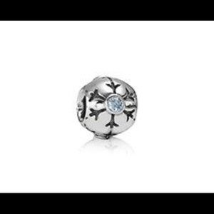 Authentic Pandora Christmas Aqua Snowflake Charm